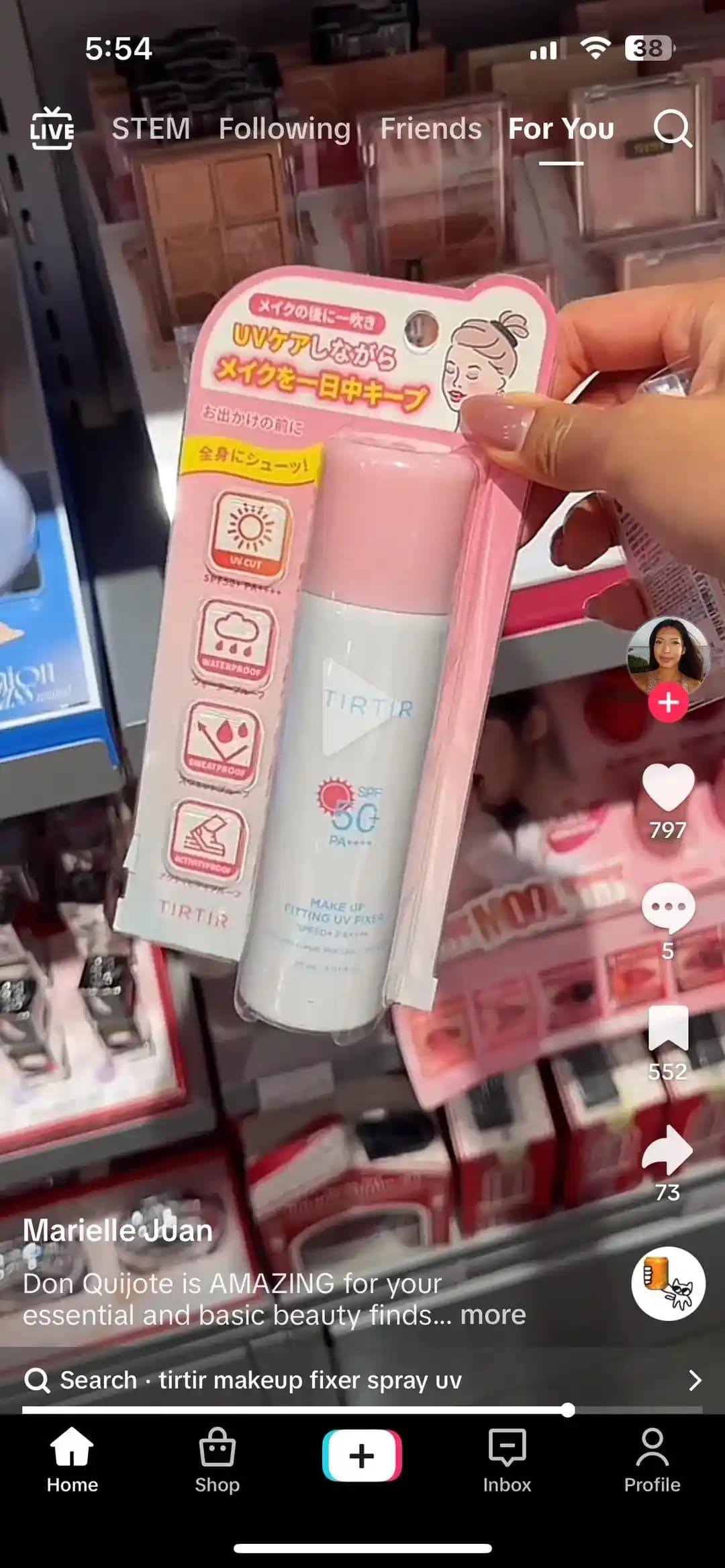 TIRTIR Makyaj Sabitleyici UV Sprey: Japonya'ya Özel Ürün ve SPF Koruma Etkinliği