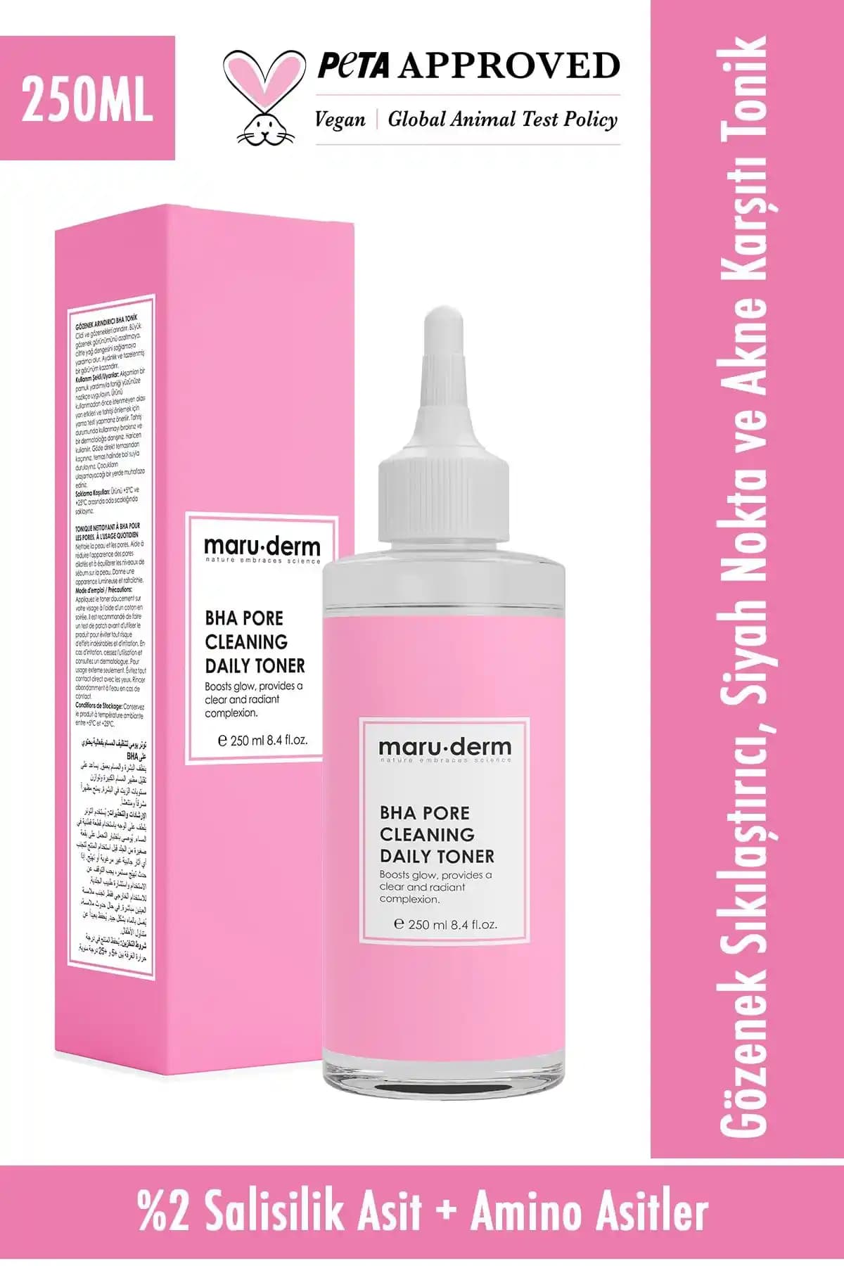 Maruderm Pembe Tonik: Gözenekleri Sıkılaştıran ve Parlaklık Sağlayan Cilt Bakım Ürünü
