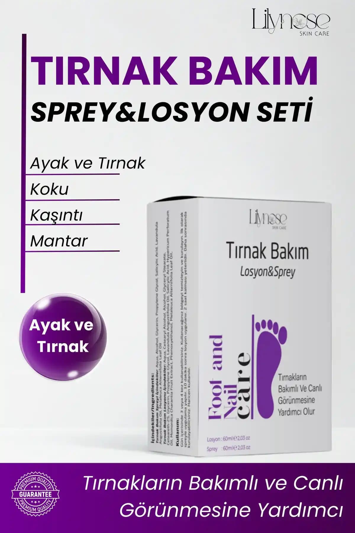 Lilynose Ayak ve Tırnak Bakım Seti Doğal İçeriklerle Güvenilir ve Pratik Kullanım
