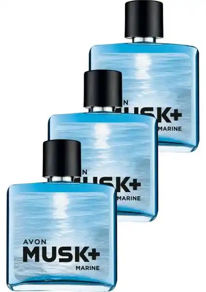 Avon Musk Marine Erkek Parfüm EDT 75 ml - Üçlü Set ile Ferah ve Şık Günlük Kullanım