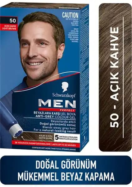 Schwarzkopf Men Perfect Beyazlara Karşı Jel Boya Açık Kahveyle Hızlı ve Doğal Beyaz Kapama