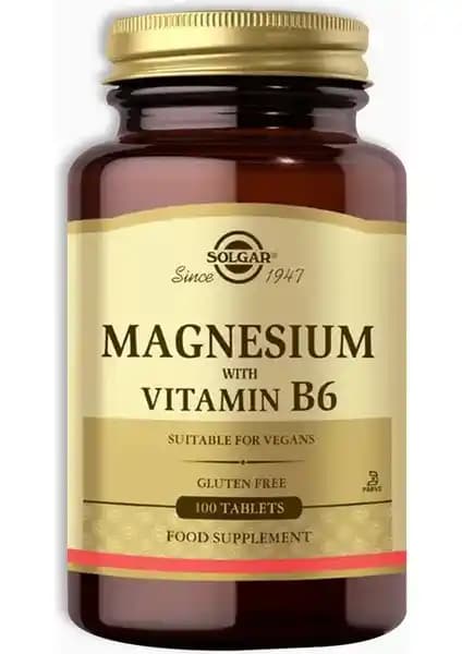 Solgar Magnezyum ve B6 Vitaminli 100 Tablet: Günlük Enerji ve Sinir Sistemi Desteği