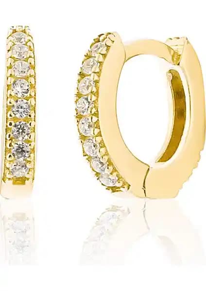 925 Ayar Gümüş ve 14K Altın Kaplama Bebek ve Çocuk Küpesi Güvenli ve Şık Tasarım