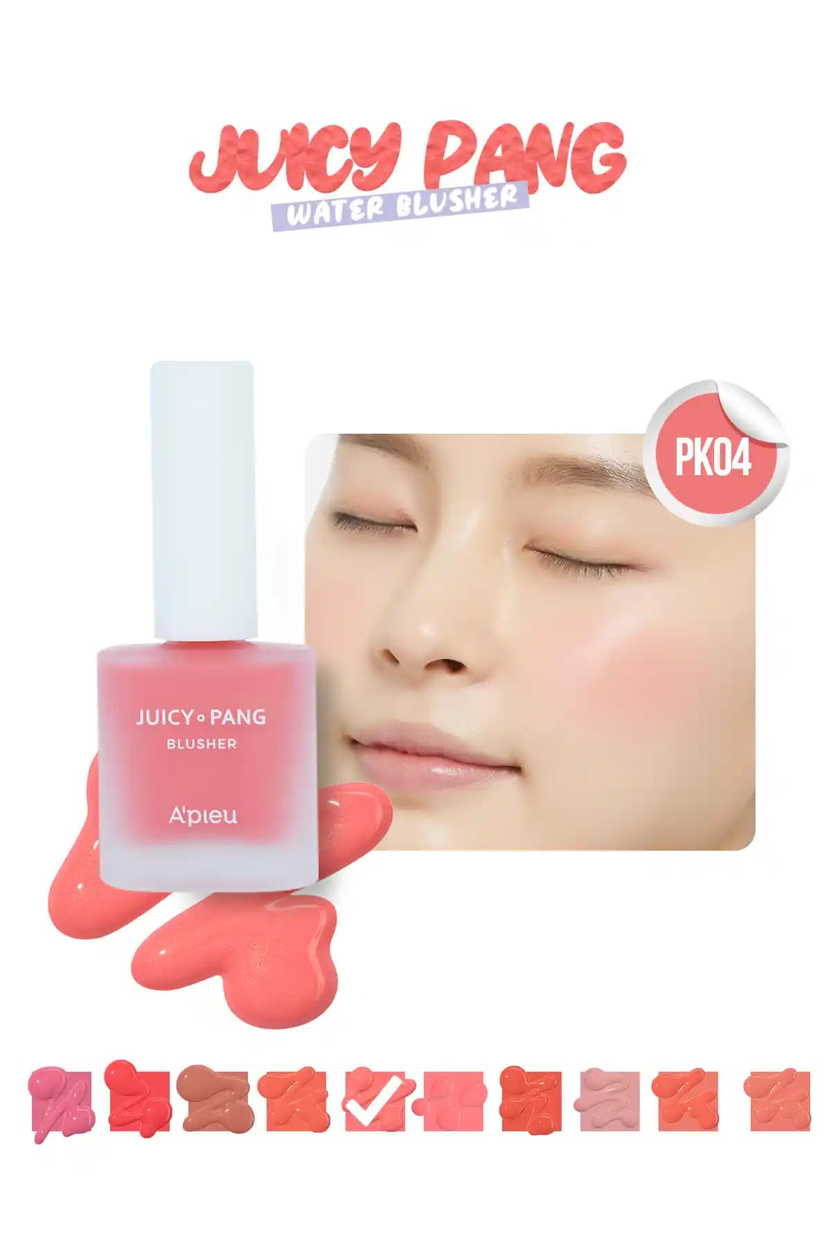A'PIEU Juicy-Pang Water Blusher PK04: Doğal ve Nemlendirici Sıvı Allık Özellikleri