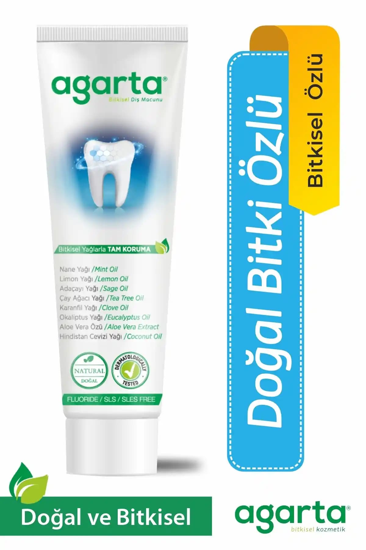 Agarta Doğal Bitki Özlü Florürsüz Beyazlatıcı Diş Macunu Türkiye Menşeli Sağlıklı Formül
