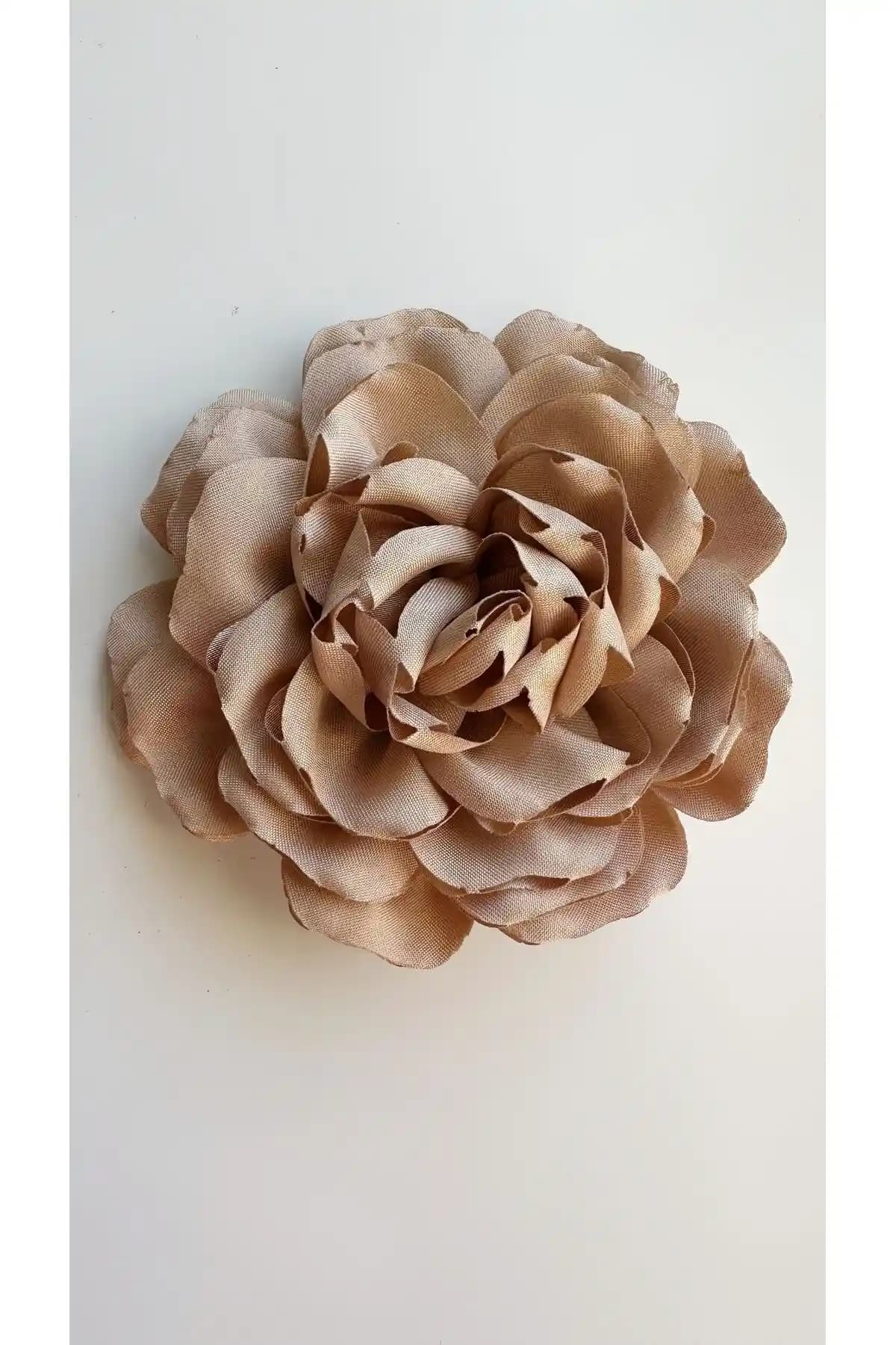 Âlâ Atelier Iğneli Kumaş Çiçek Broş Vizon Gül - Zarif ve Şık Aksesuar Tasarımı