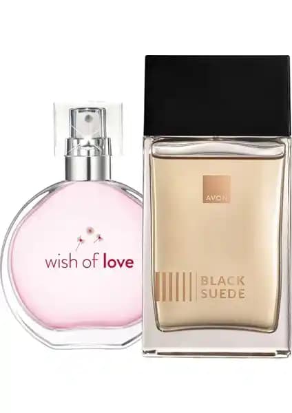Avon Parfüm Seti Black Suede Erkek ve Wish Of Love Kadın EDT Çift Parfüm Koleksiyonu
