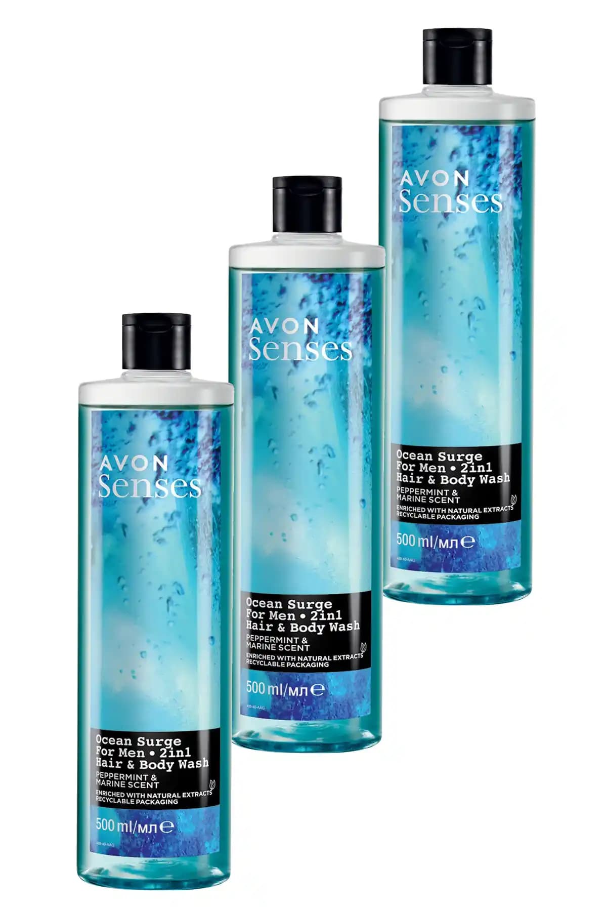 Avon Senses Ocean Surge Erkekler İçin Ferahlatıcı Deniz ve Nane Kokulu Duş Jeli