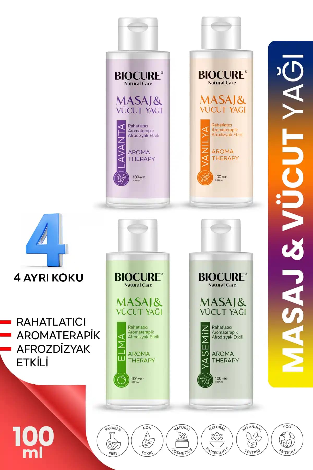 Biocure Rahatlatıcı Aromaterapik Masaj Yağı Doğal ve Organik İçeriklerle Günlük Rahatlama