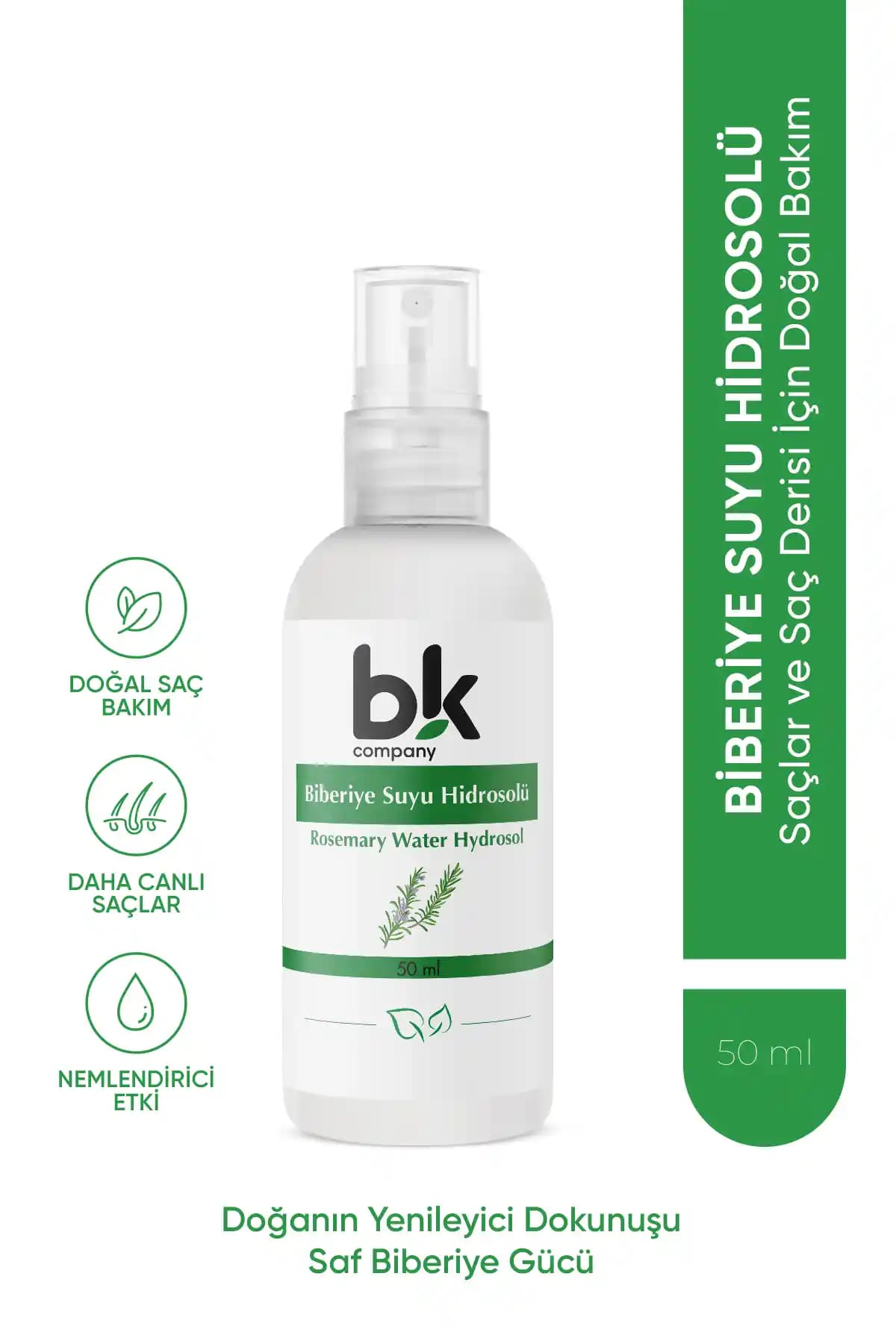 BK COMPANY Biberiye Suyu Saç Dökülmesine Karşı Güçlendirici ve Hızlı Saç Uzatma Etkili Tonik