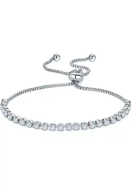 Chavin Asansörlü Su Yolu 4 mm Zirkon Taşlı Bayan Bileklik Estetik ve Dayanıklı Tasarım