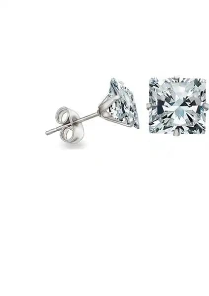 Chavin Gü<müş> 3 mm Kare Tek Taş Zirkon Küpe: Modern ve Şık Takı Seçeneği