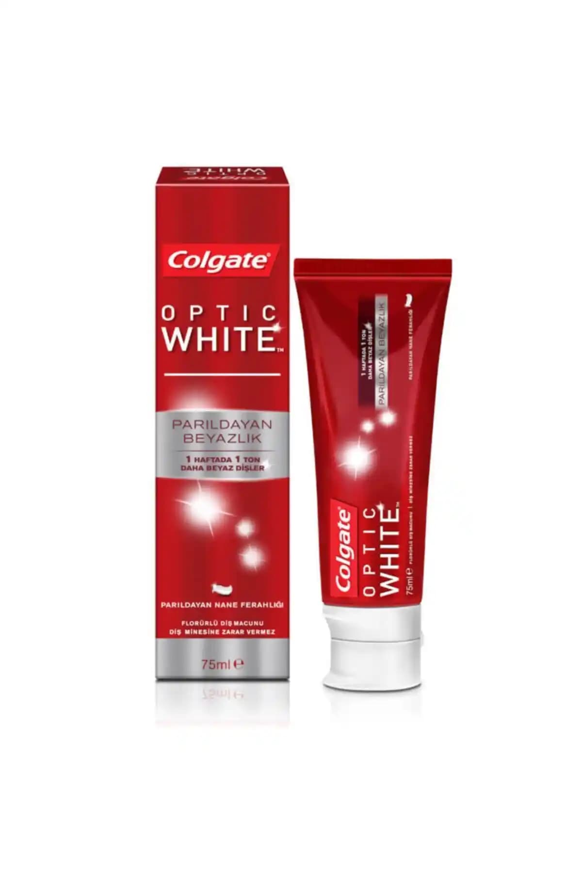 Colgate Optik Beyaz Sparkling 75 ml diş macunu ile parlak ve sağlıklı gülüşler elde edin