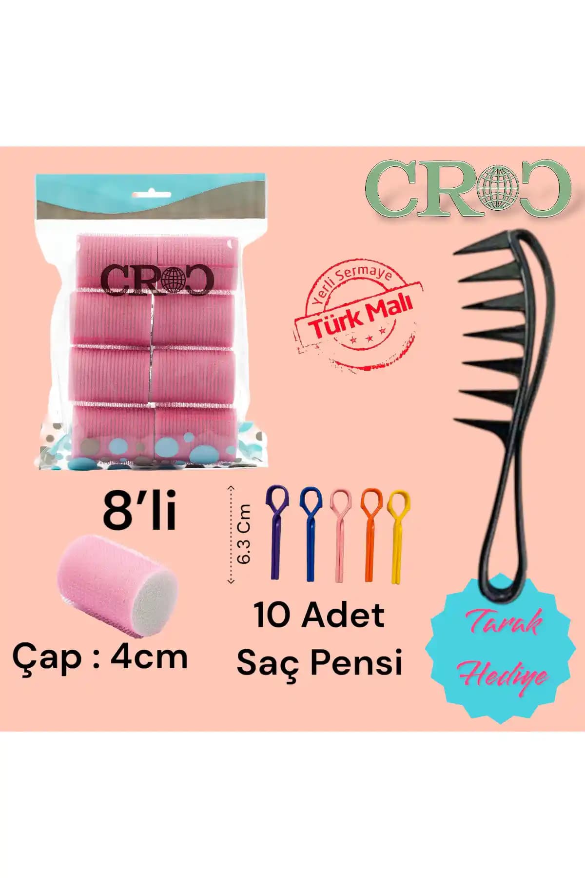 Croc 1207 Pembe Cırtlı Sünger Bigudi ile Hacimli ve Doğal Saç Şekillendirme Yöntemi