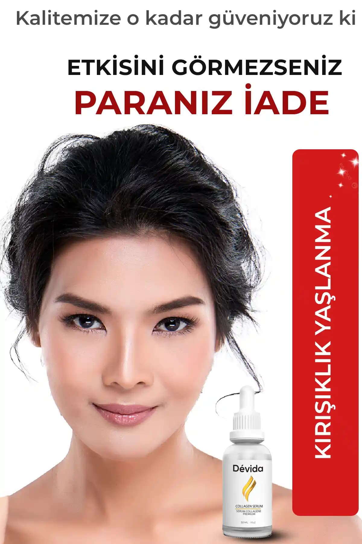 Devida Fransız Yaşlanma Karşıtı Kolajen Serumu: Cilt Sıkılaştırıcı ve Elastikiyet Artırıcı