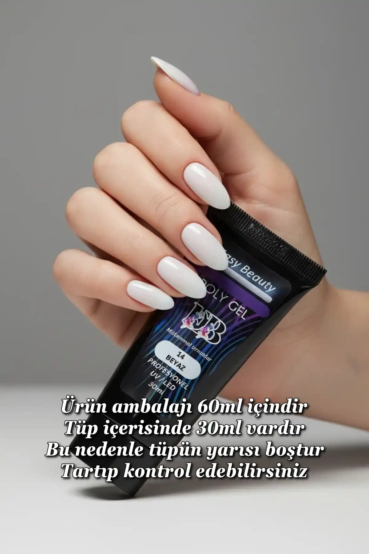 Easy Beauty 30ml Beyaz Protez Tırnak Jeli ile Profesyonel ve Dayanıklı Tırnak Uzatma Çözümü
