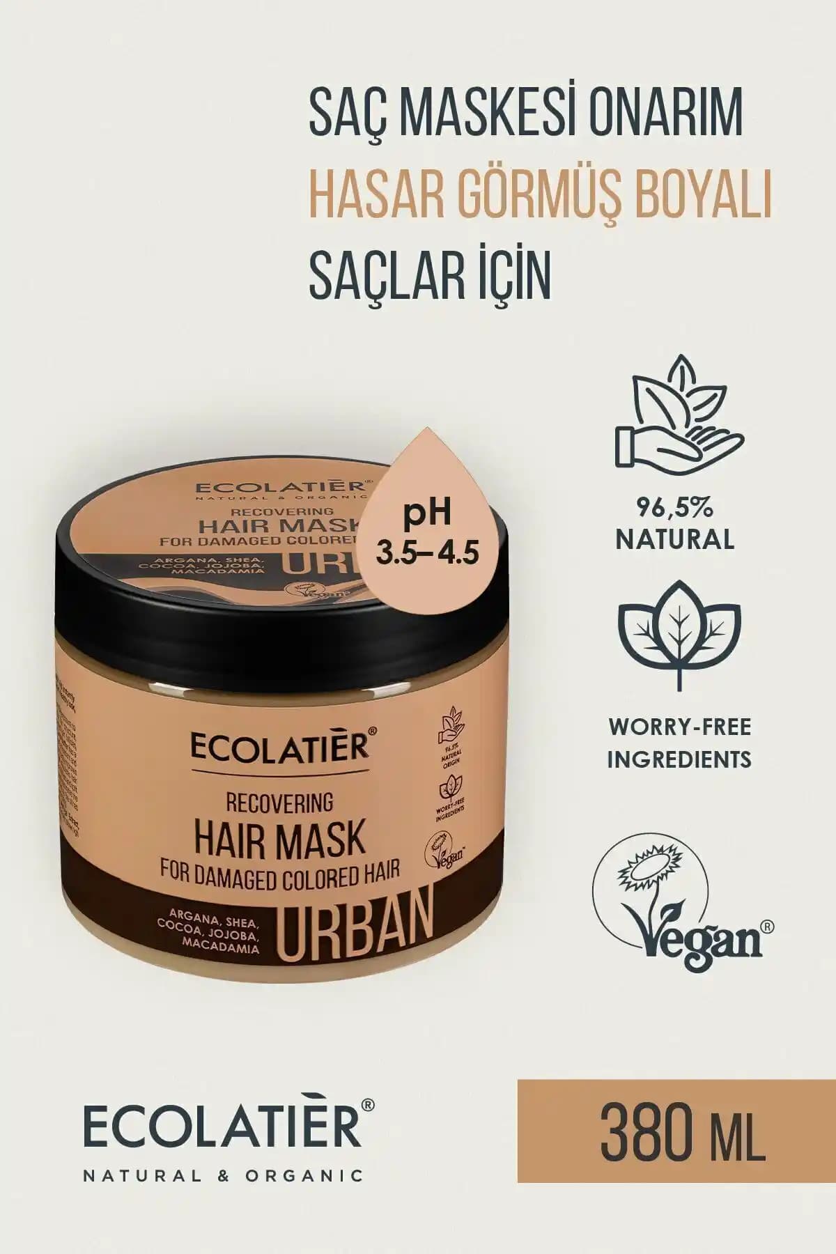 ECOLATIER Nemlendirici Saç Maskesi: Yıpranmış ve Boyalı Saçlar İçin Güçlü Bakım Çözümü