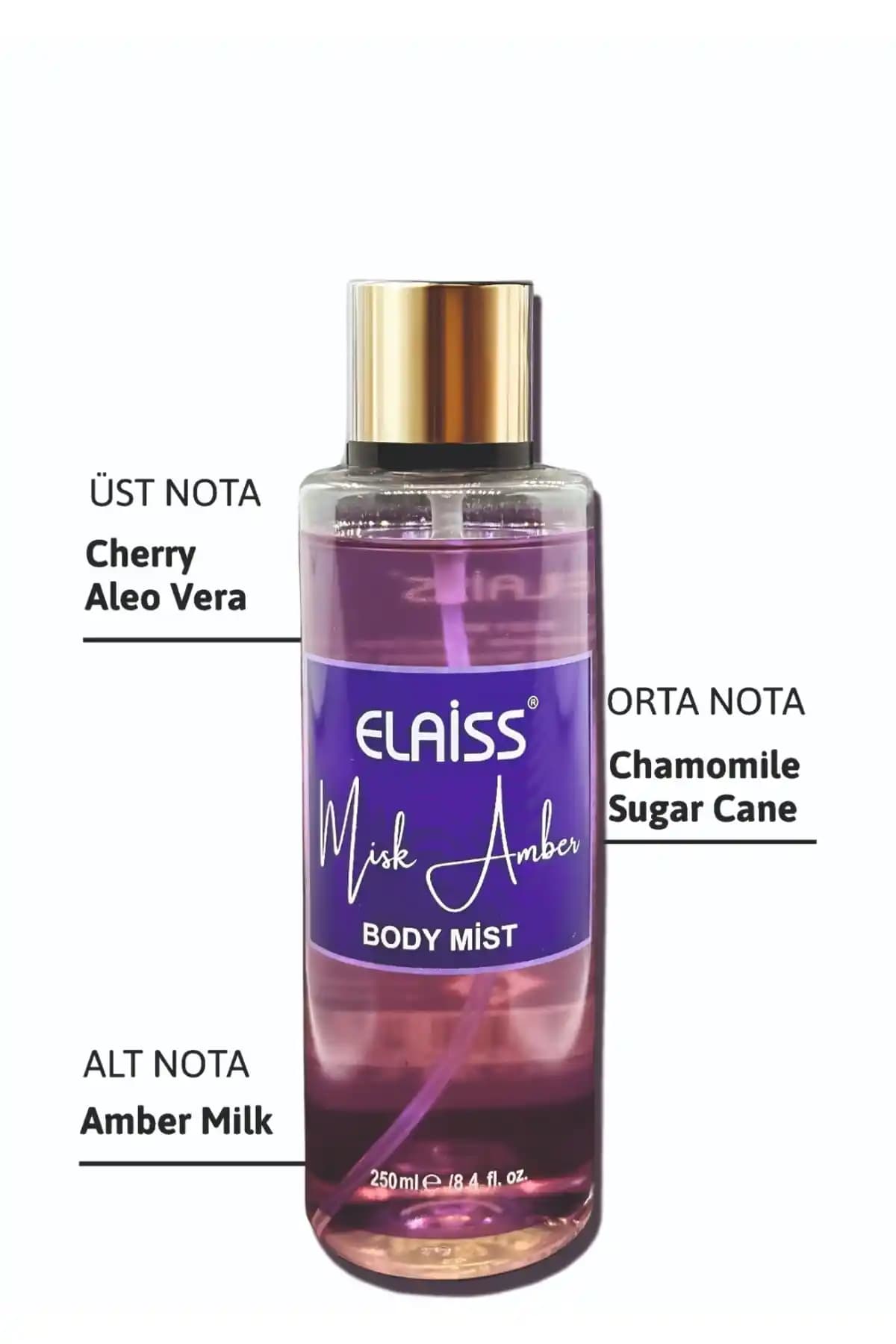 Elaiss Body Mist Misk Amber: Çiçeksi ve Amber Notalarıyla Uzun Süre Kalıcı Ferahlatıcı Koku