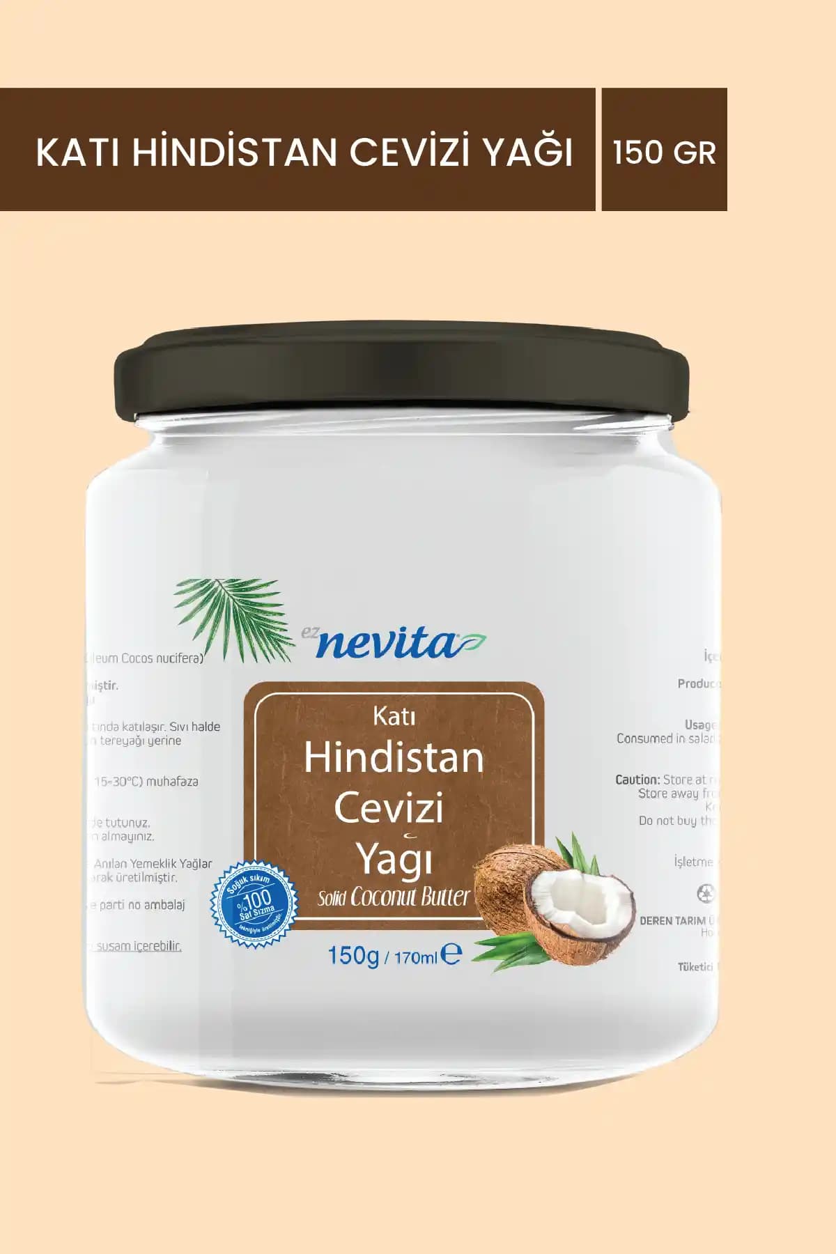 EzNevita Katı Hindistan Cevizi Yağı: Doğal ve Çok Yönlü Güzellik ve Sağlık Ürünü