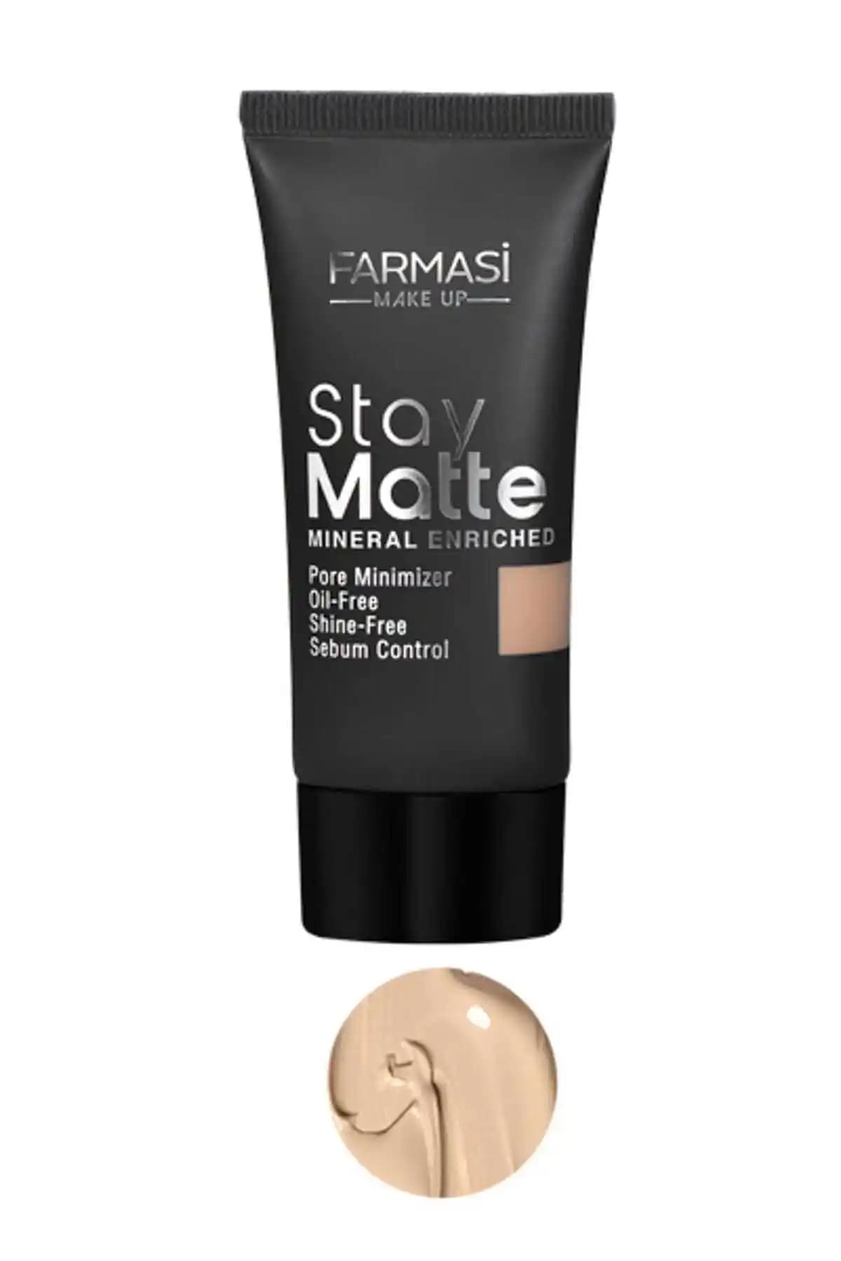 Farmasi Stay Matte Fondöten Light Ivory 01: Mat Bitişli ve Uzun Süre Kalıcı Cilt Makyajı