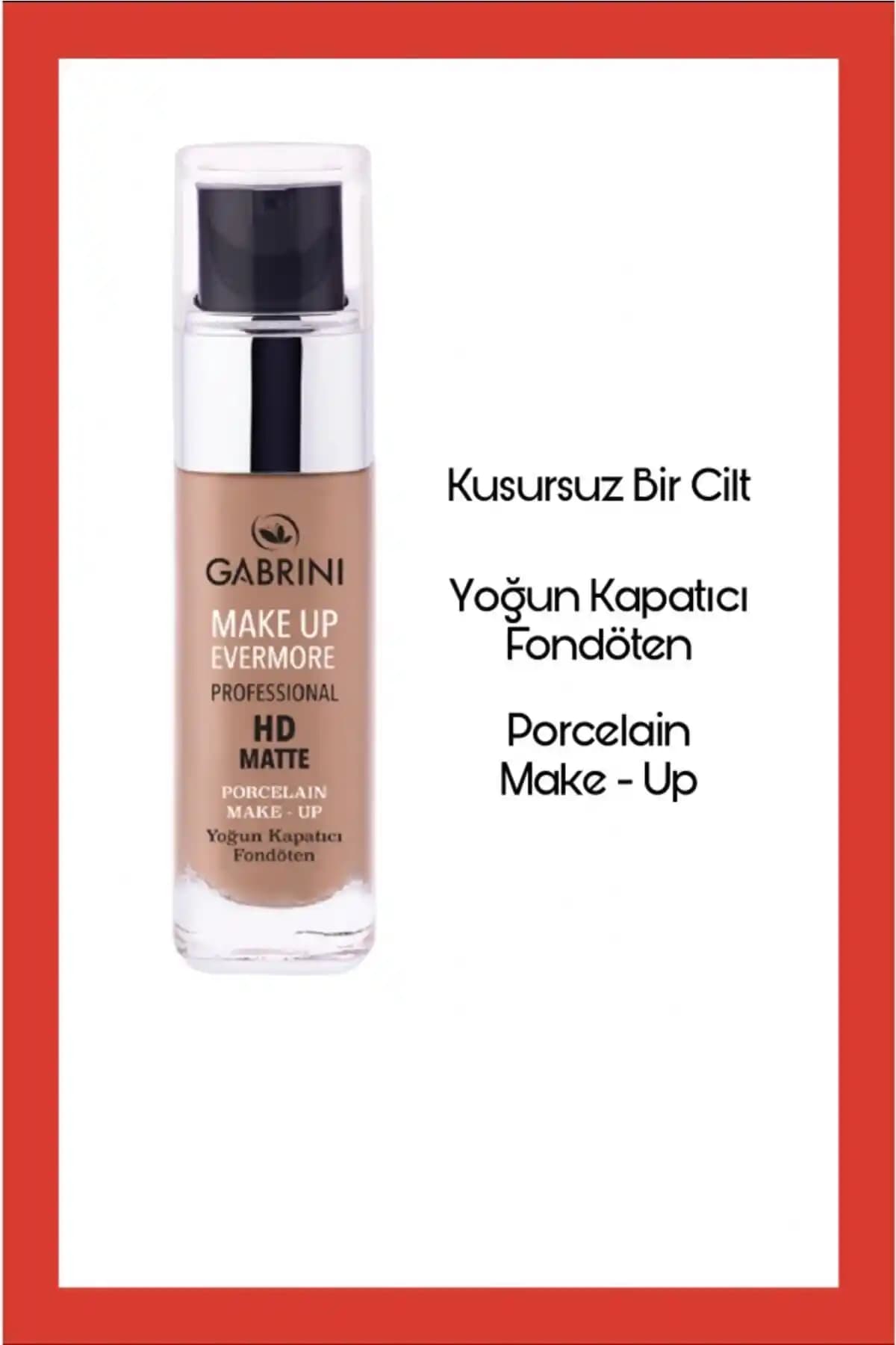 Gabrini HD Matte Profesyonel Fondöten No:4 - Yüksek Kapatıcılık ve Doğal Mat Görünüm