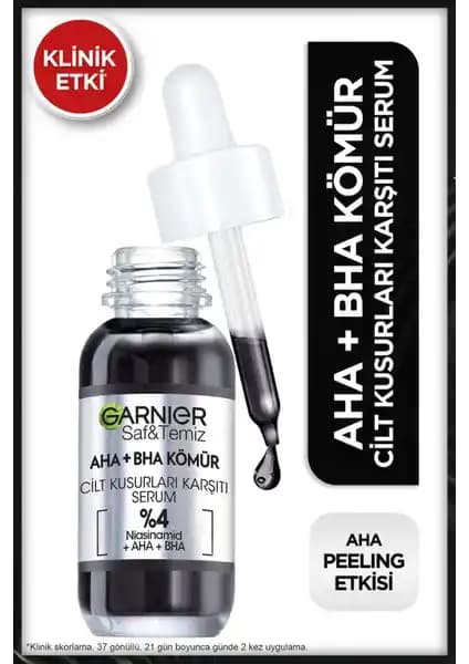 Garnier AHA BHA Siyah Serum: Cilt Kusurlarını Hedef Alan Güçlü ve Etkili Formül