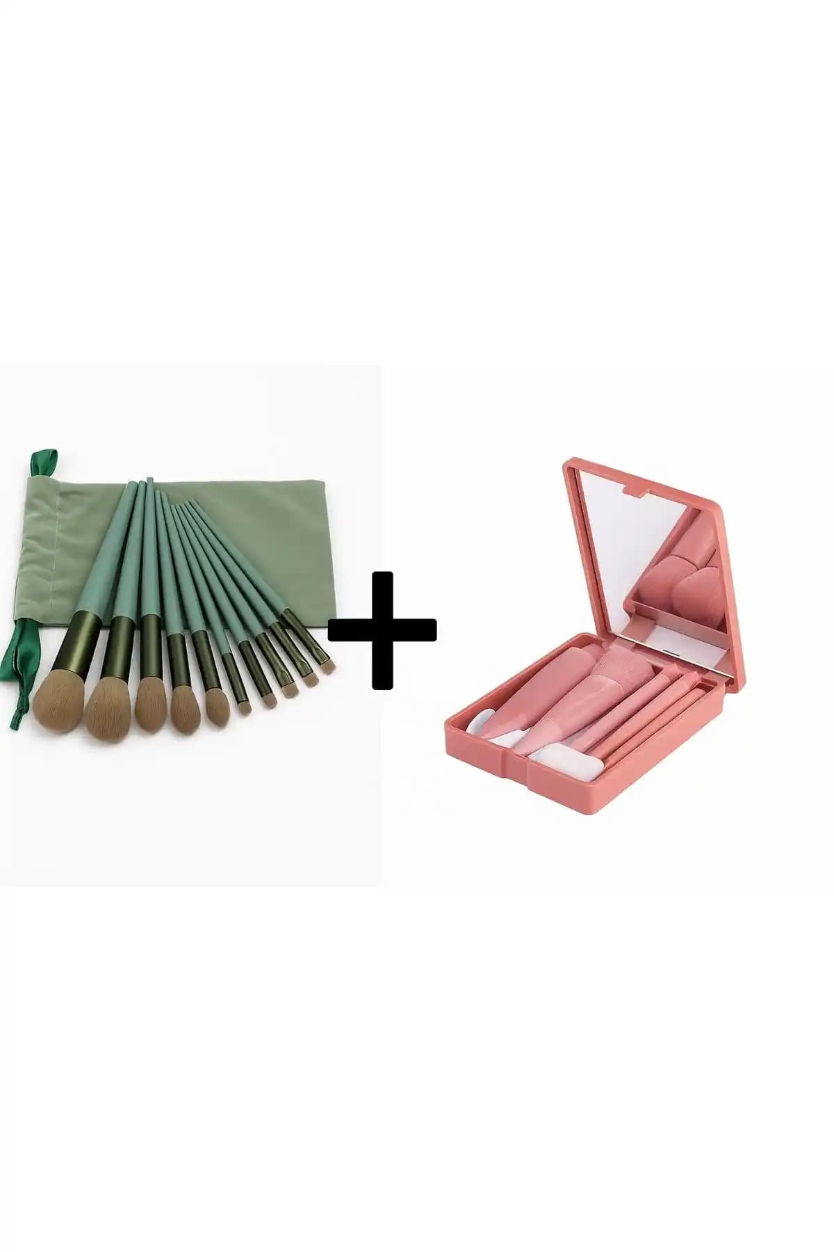 Genel Markalar 2 Ürün Çok Yönlü Fırça ve Makyaj Seti ile Profesyonel Makyaj Deneyimi