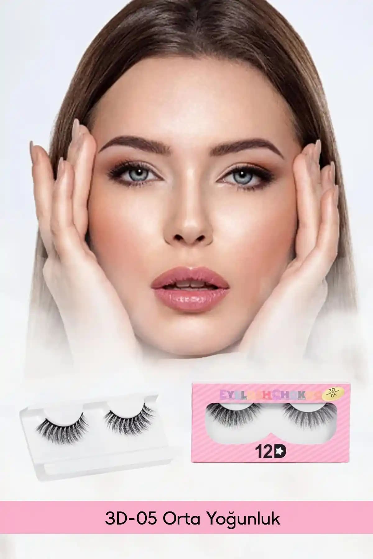 Genel Markalar Takma Kirpik Doğal Kısadan Uzuna Orta Yoğunlukta Tekli 05