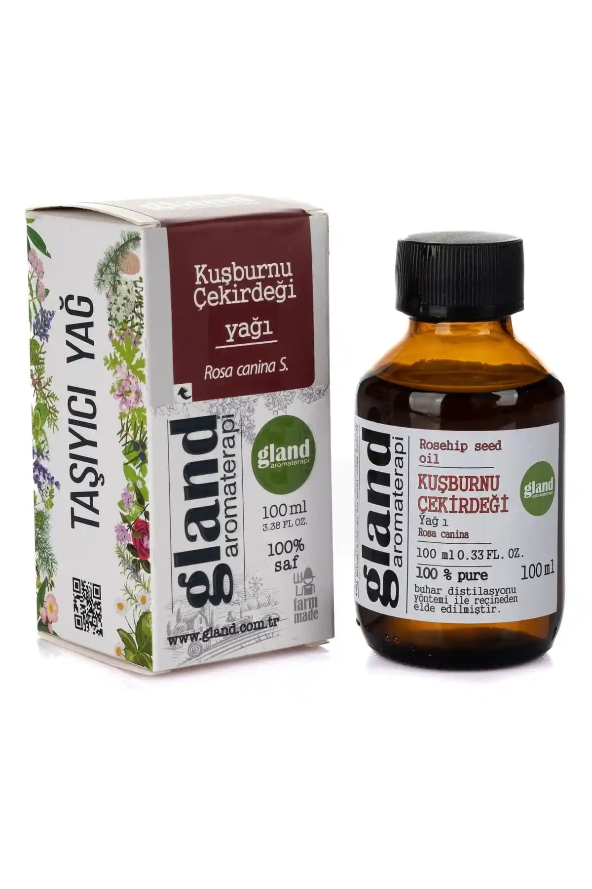 Gland Kuşburnu Çekirdeği Yağı 100ml Doğal Cilt ve Saç Bakımı İçin Gelişmiş Formül