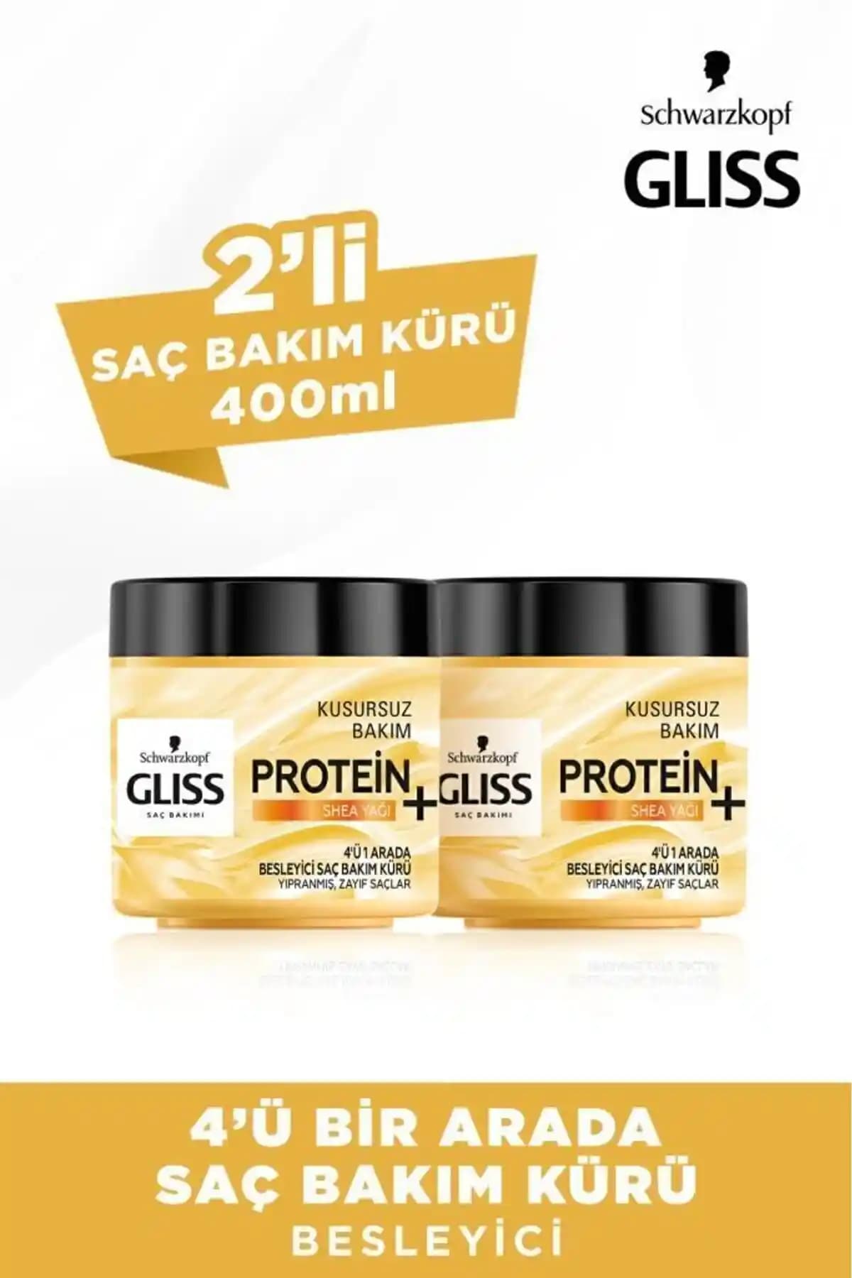 Gliss 4'ü 1 Arada Besleyici Saç Bakım Kürü Shea Yağı ile Güçlendirme ve Parlaklık Sağlar