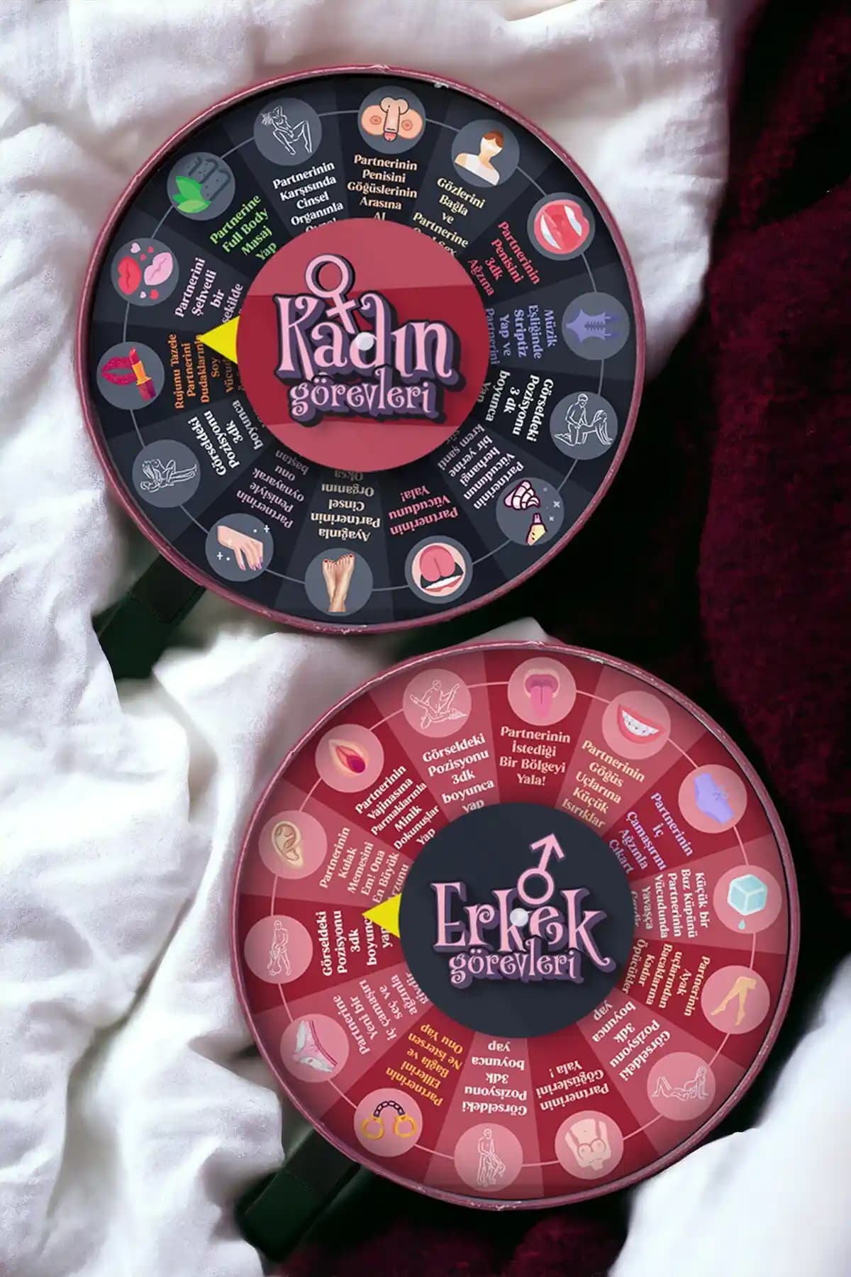 Hediyemen Kadın ve Erkek İçin 2'li Erotik Görevli Çark Yatak Oyunu İncelemesi