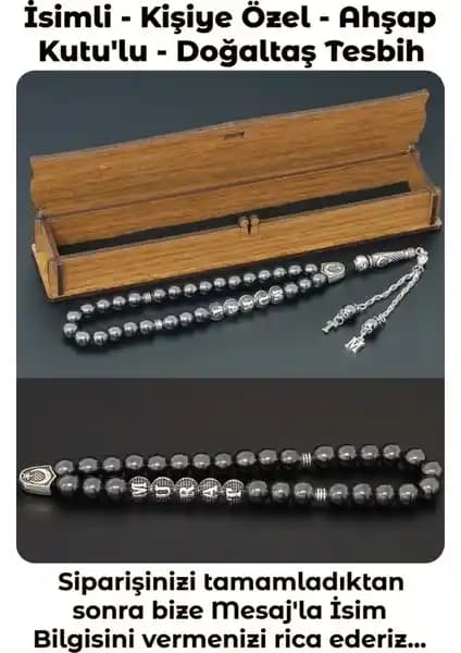 Hematitten Yapılan Kişiye Özel Doğal Taş Tesbih Şık ve Dayanıklı Tasarım
