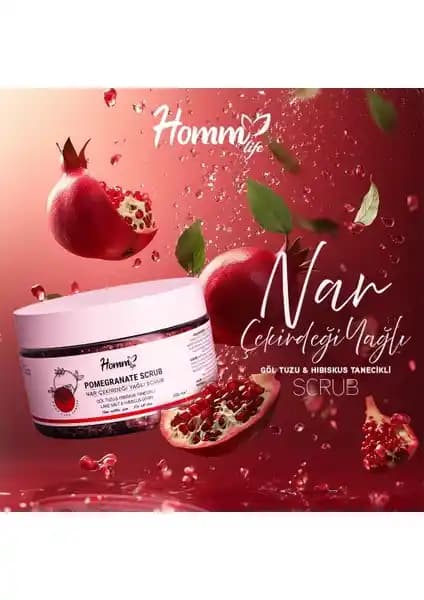 Homm Life Nar Çekirdeği Yağlı Scrub Doğal ve Etkili Cilt Bakımı İçin Uygun Bir Peeling Ürünü