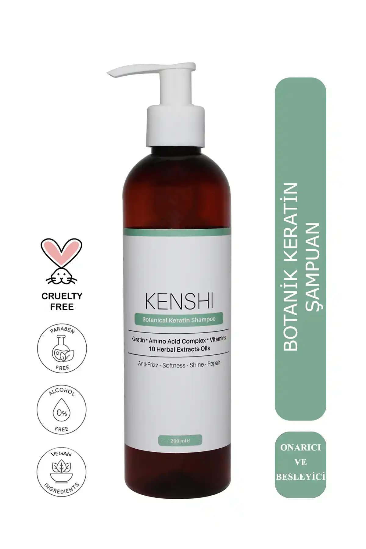 Kenshi 10 Bitkili Keratin Vitamin Amino Asit Kompleks Şampuanı Saç Güçlendirme ve Canlandırma