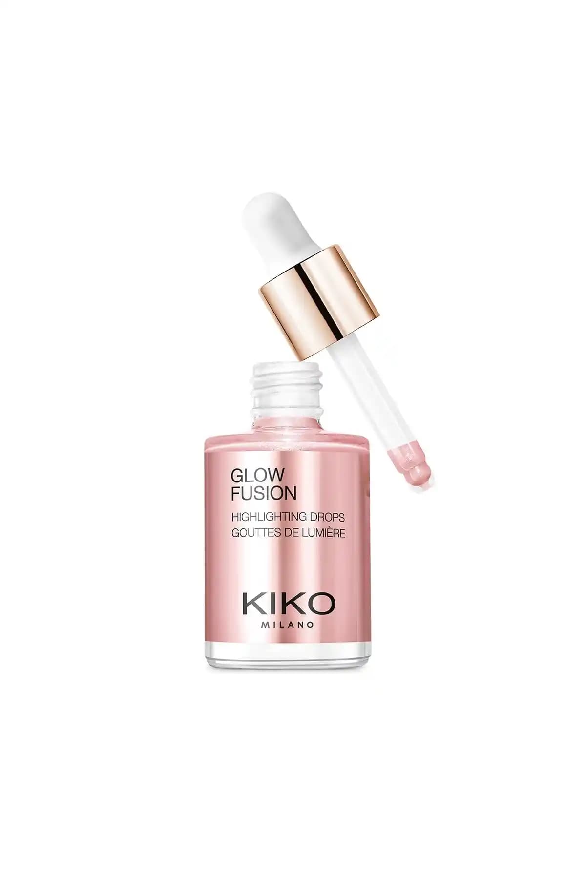 KIKO MILANO Glow Fusion Highlighting Drops 01 Platinum Rose doğal parlaklık sağlayan ürün