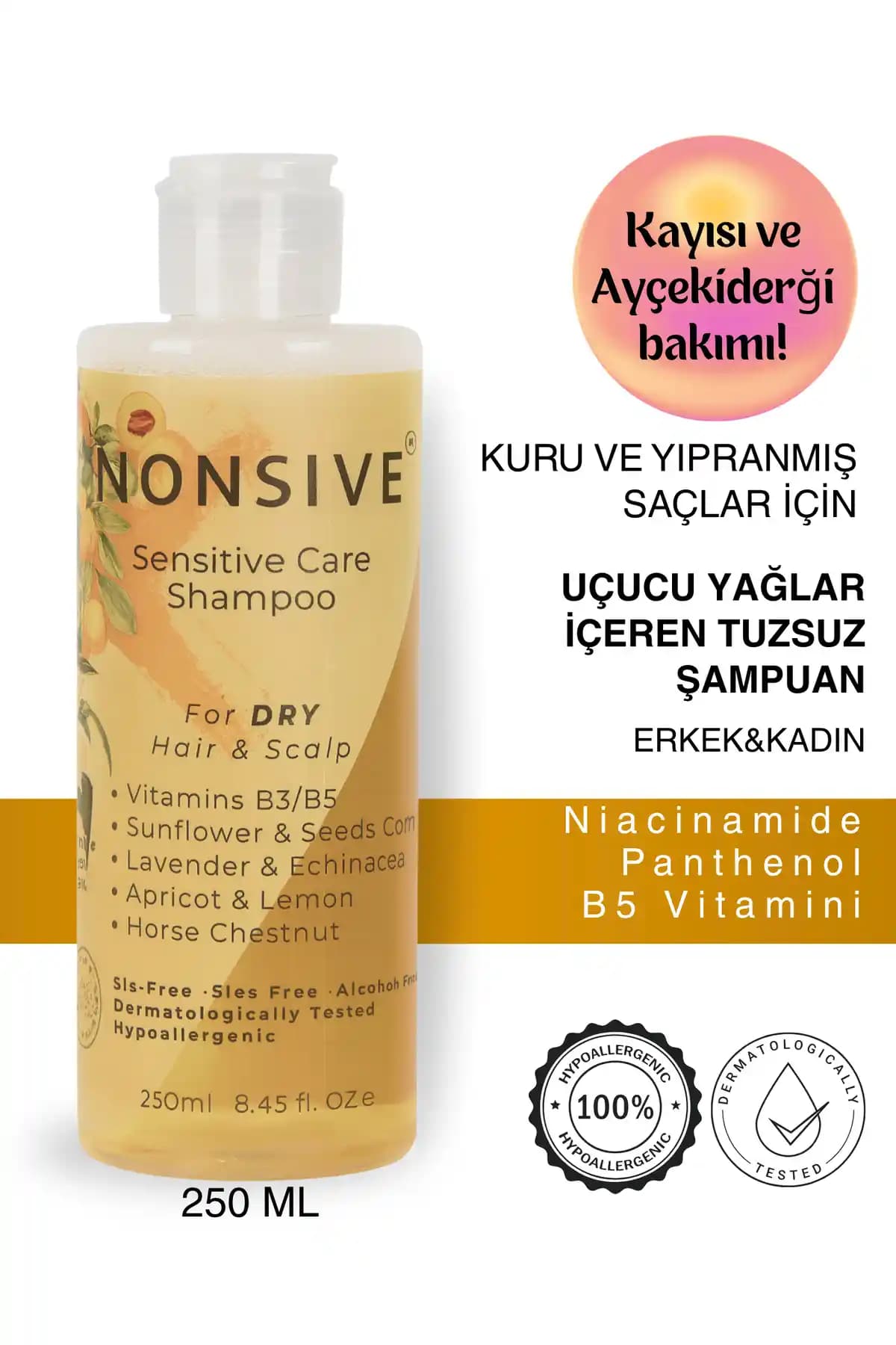 Kuru ve Hassas Saçlar İçin Onarıcı ve Doğal İçerikli Şampuan Nonsive Shampoo Type 2