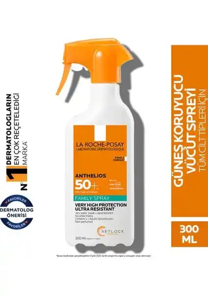 La Roche-Posay Anthelios Family Spray SPF+50: Hassas Ciltler İçin Güçlü Güneş Koruyucu