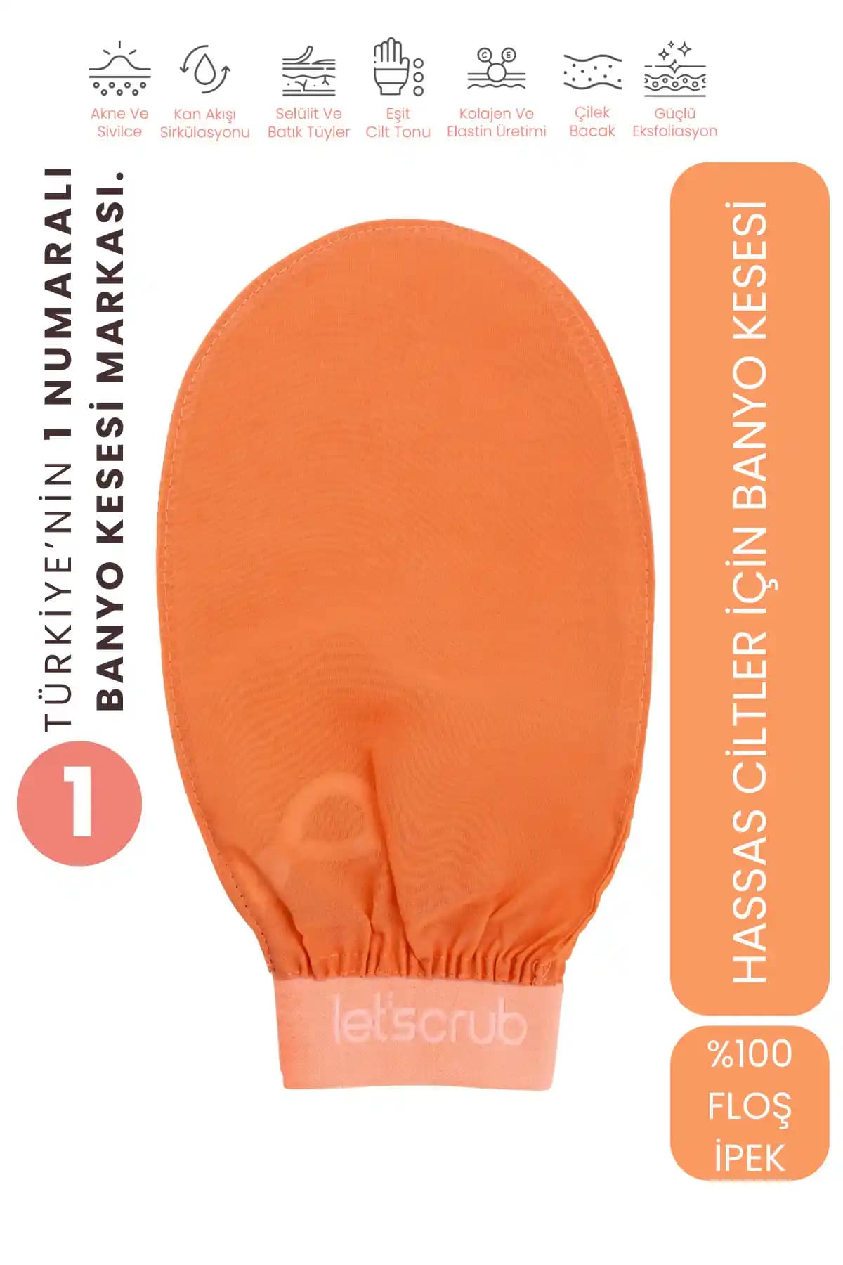 LET'SCRUB Yavruağzı Lastikli Banyo Duş Kesesi ile Hassas Ciltler İçin Derinlemesine Temizlik
