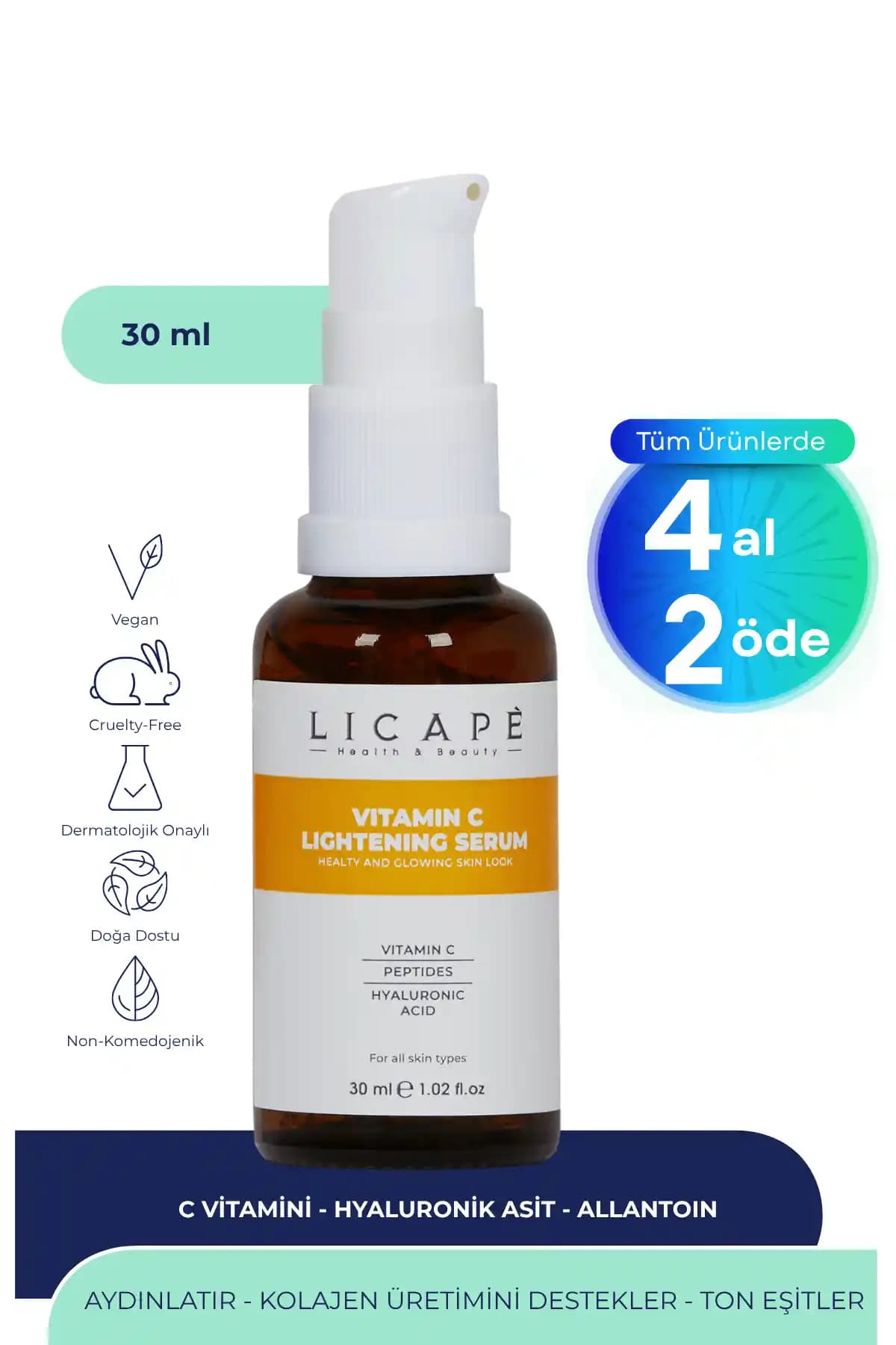 Licape C Vitaminli Aydınlatıcı Serum: Cilt Parlaklığı ve Canlılık İçin Etkili Bakım Ürünü