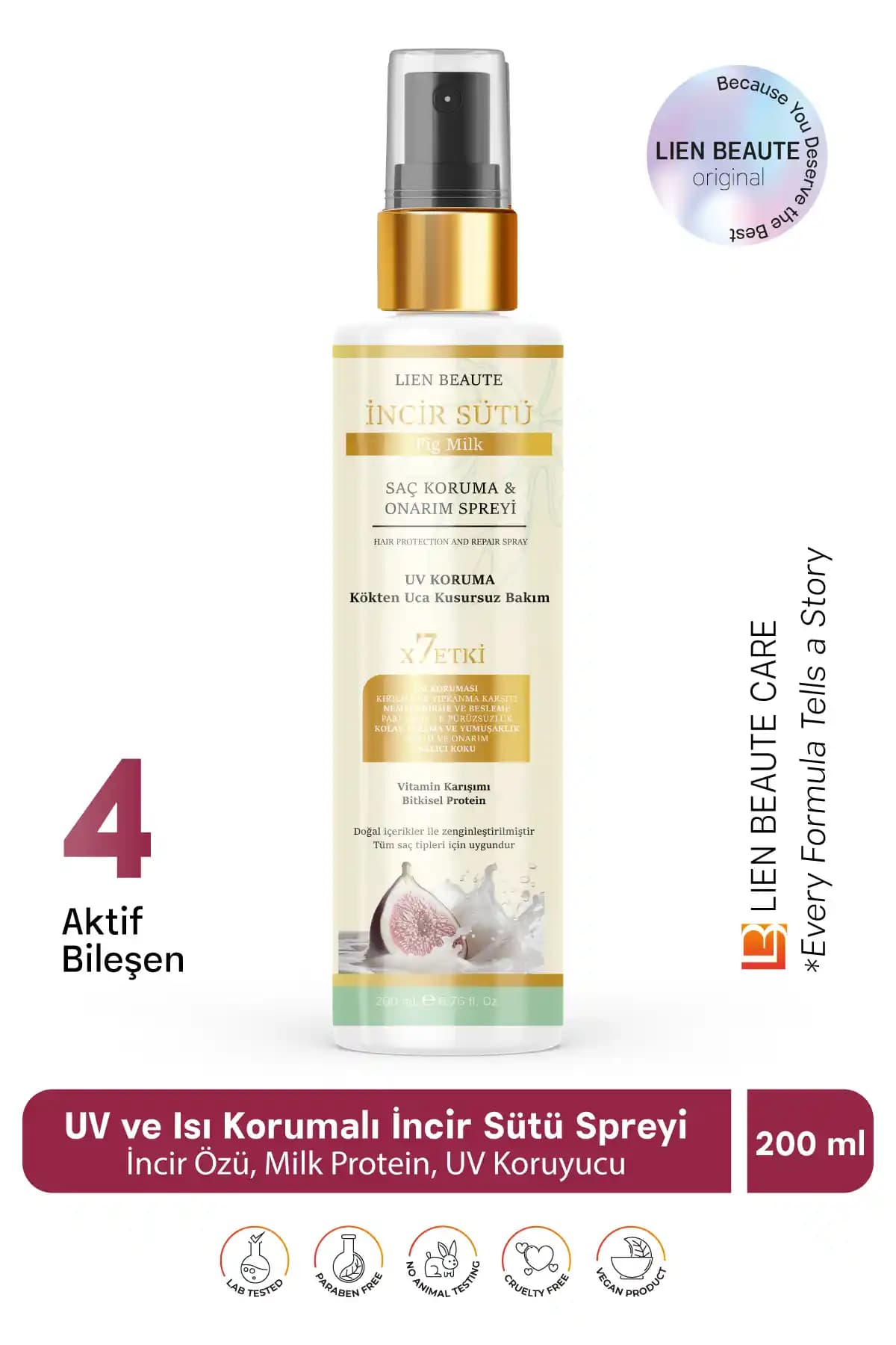 Lien Beaute İncir Sütü UV Isı Korumalı Saç Bakım ve Onarım Spreyi Özellikleri ve Faydaları