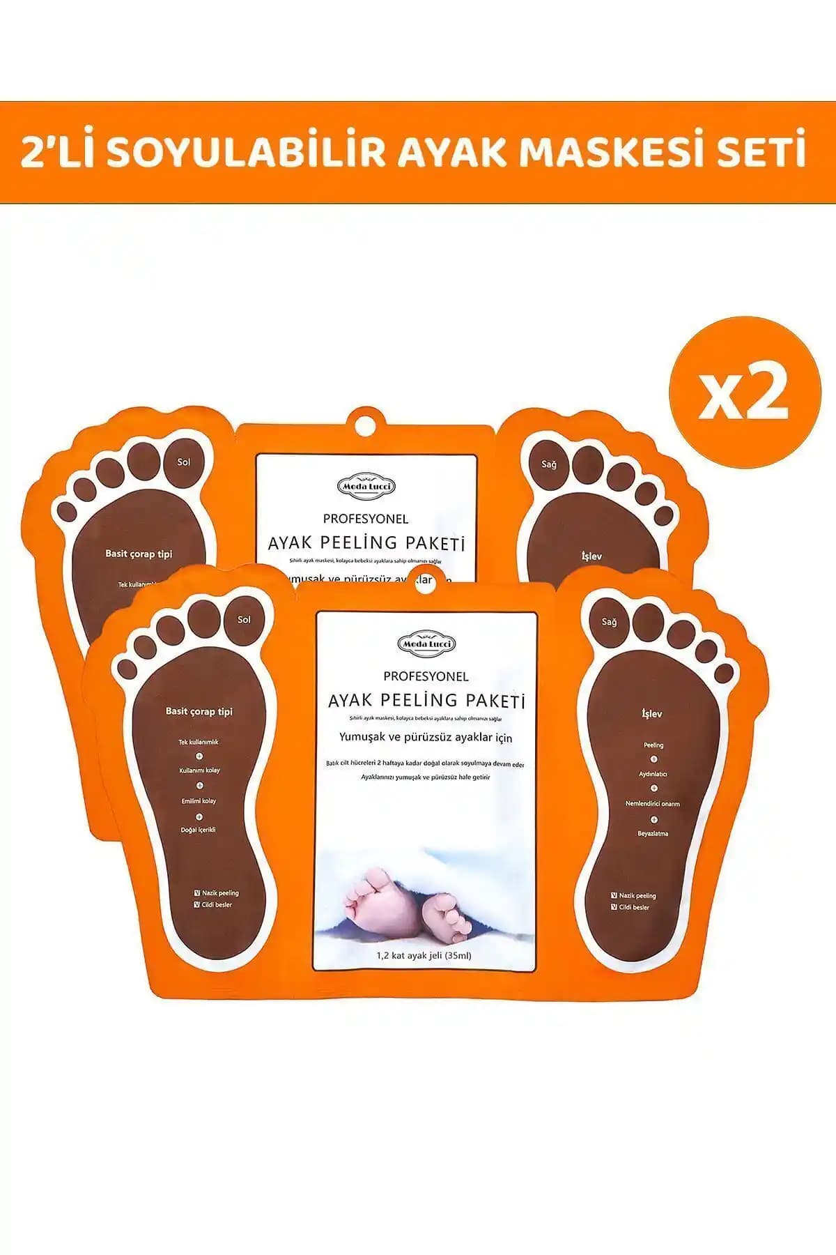 LUPİX Çorap Tipi Ayak Peeling Maskesi 2'li ile Doğal ve Pürüzsüz Ayaklar Sağlayın