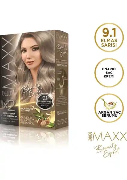 Maxx Deluxe 9.1 Elmas Sarısı Set Boya ile doğal ve parlak saç renkleri elde edin