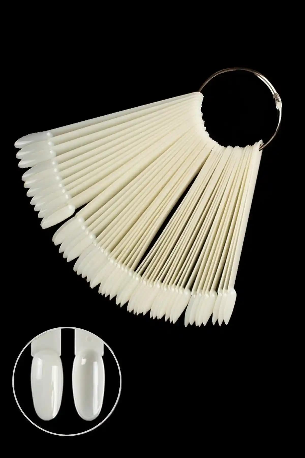 MOZIUR An-7 50'li Badem Anahtar Kartela Kemik Renkli Oje Renkleri Düzenleyici