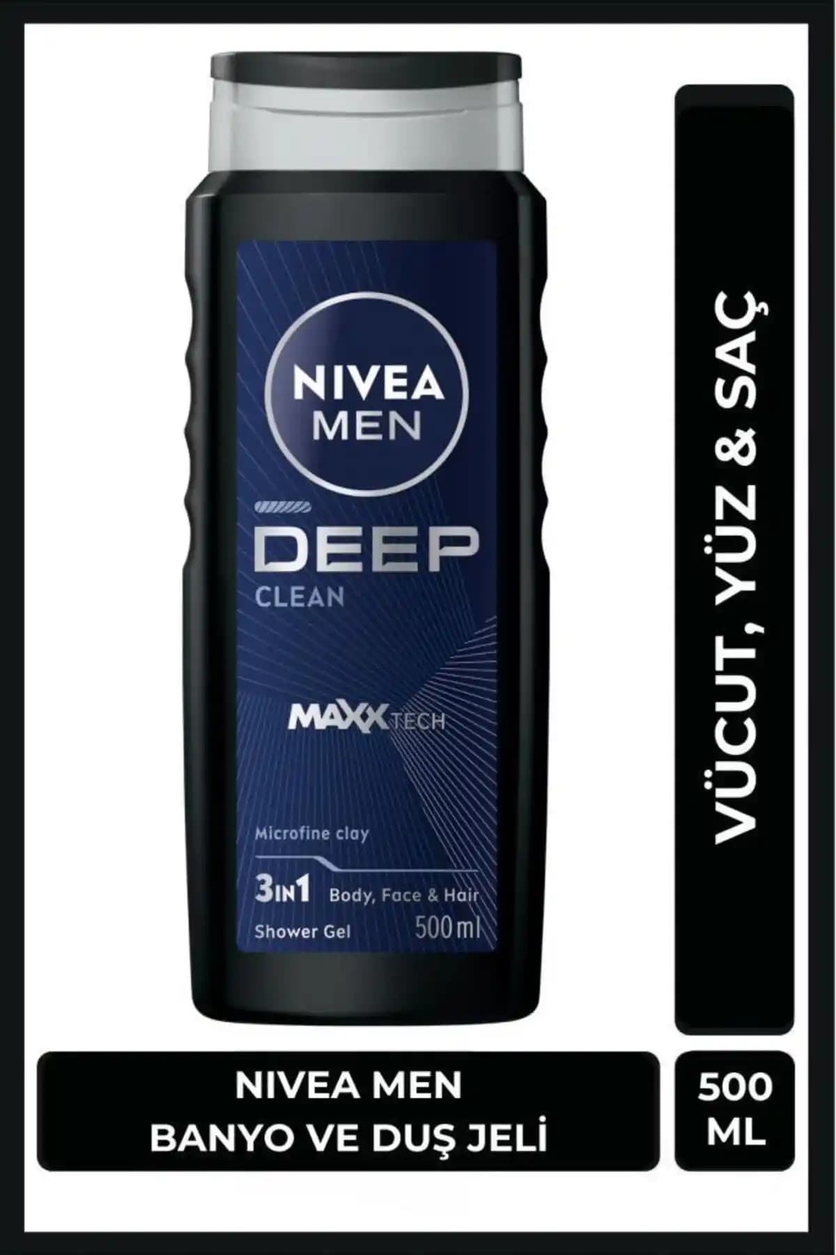 NIVEA MEN Erkek Deep Dimension Banyo ve Duş Jeli: Çok Yönlü Temizlik ve Ferahlatıcı Kokusu