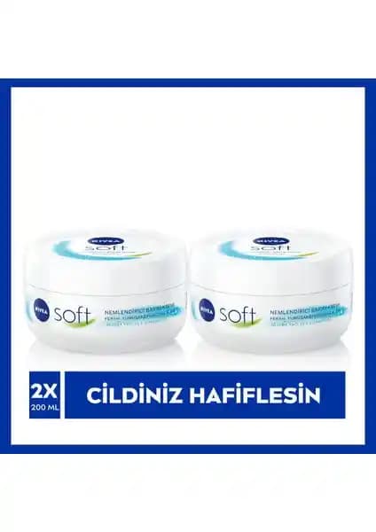 Nivea Soft 200 ml x2 Nemlendirici ve Çok Yönlü Bakım Kremi - Günlük Kullanım İçin Hafif ve Güvenilir