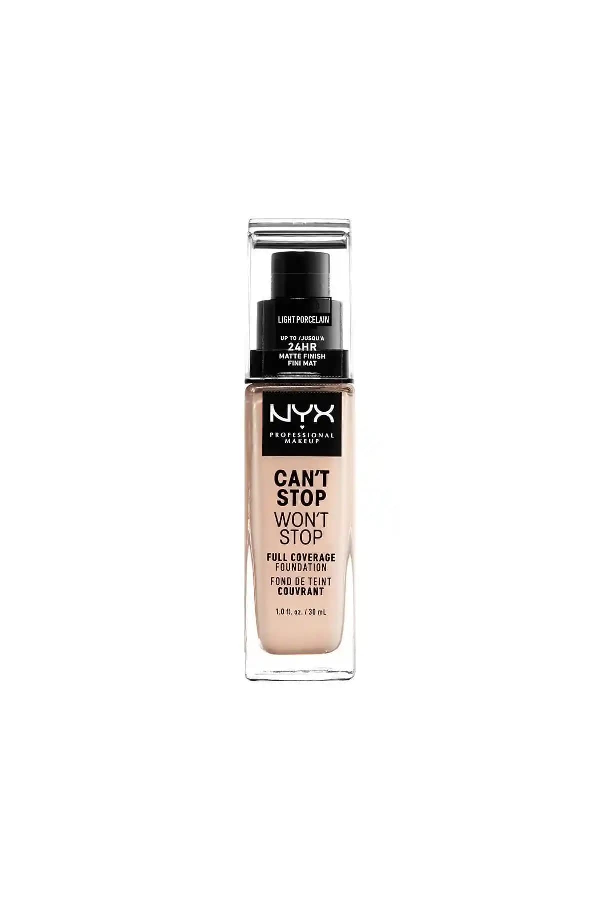 NYX Can't Stop Won't Stop Full Coverage Fondöten - Uzun Süre Kalıcı ve Mat Görünüm Sağlar