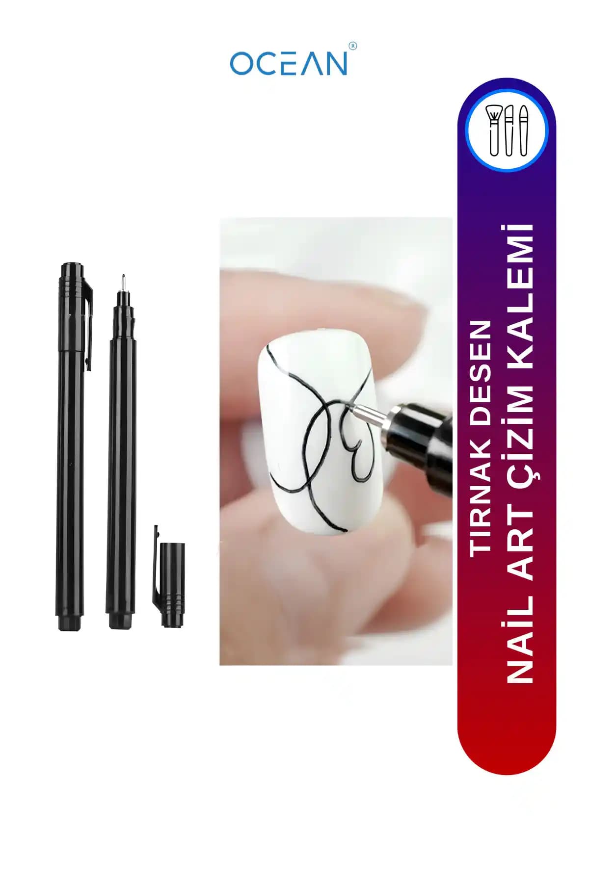 Ocean Tırnak Desen Kalemi ile Profesyonel ve Detaylı Nail Art Tasarımları Yapın