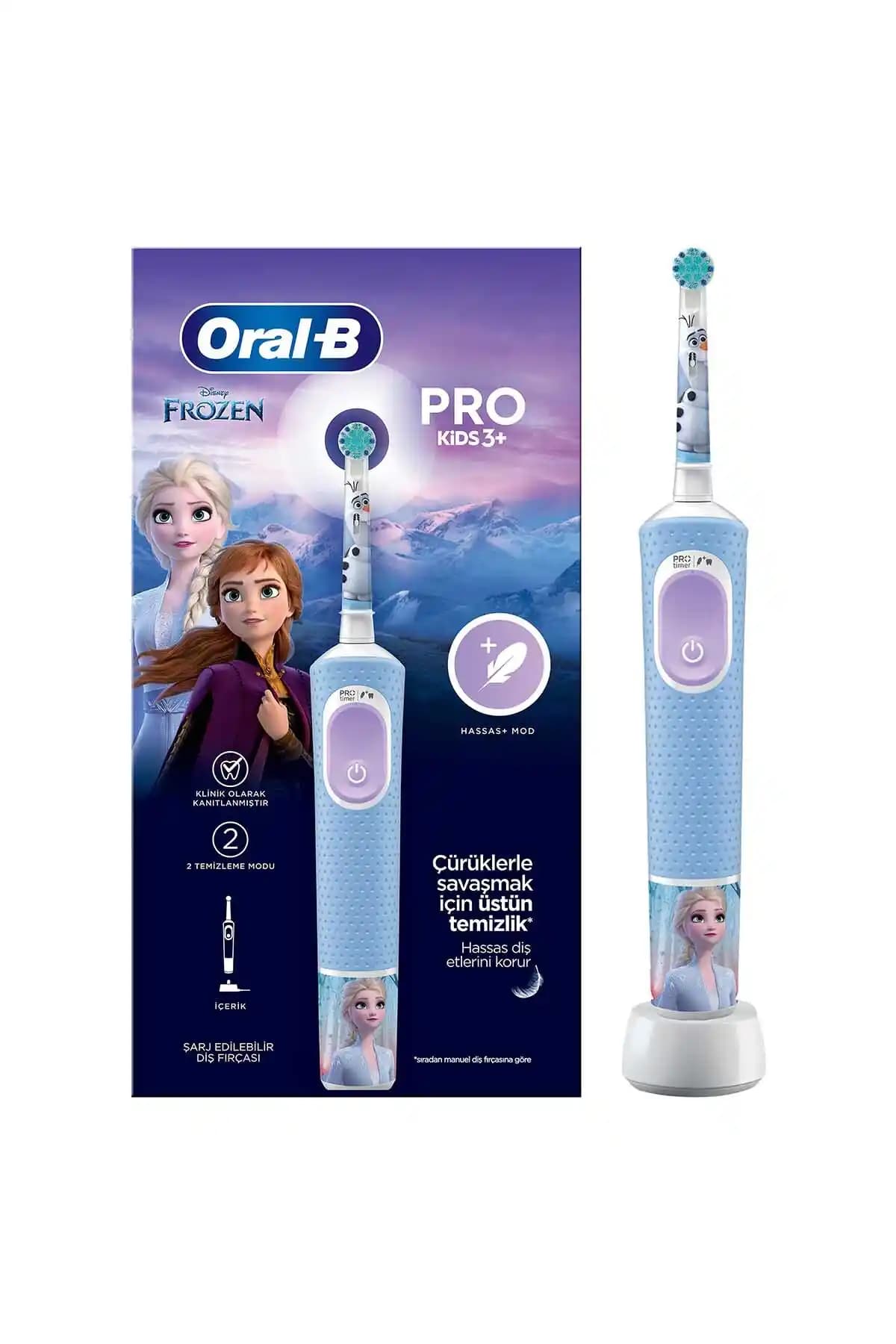 Oral-B Frozen D100 Çocuk Şarjlı Elektrikli Diş Fırçası Sağlıklı Diş Bakımı İçin Güvenilir ve Eğlenceli