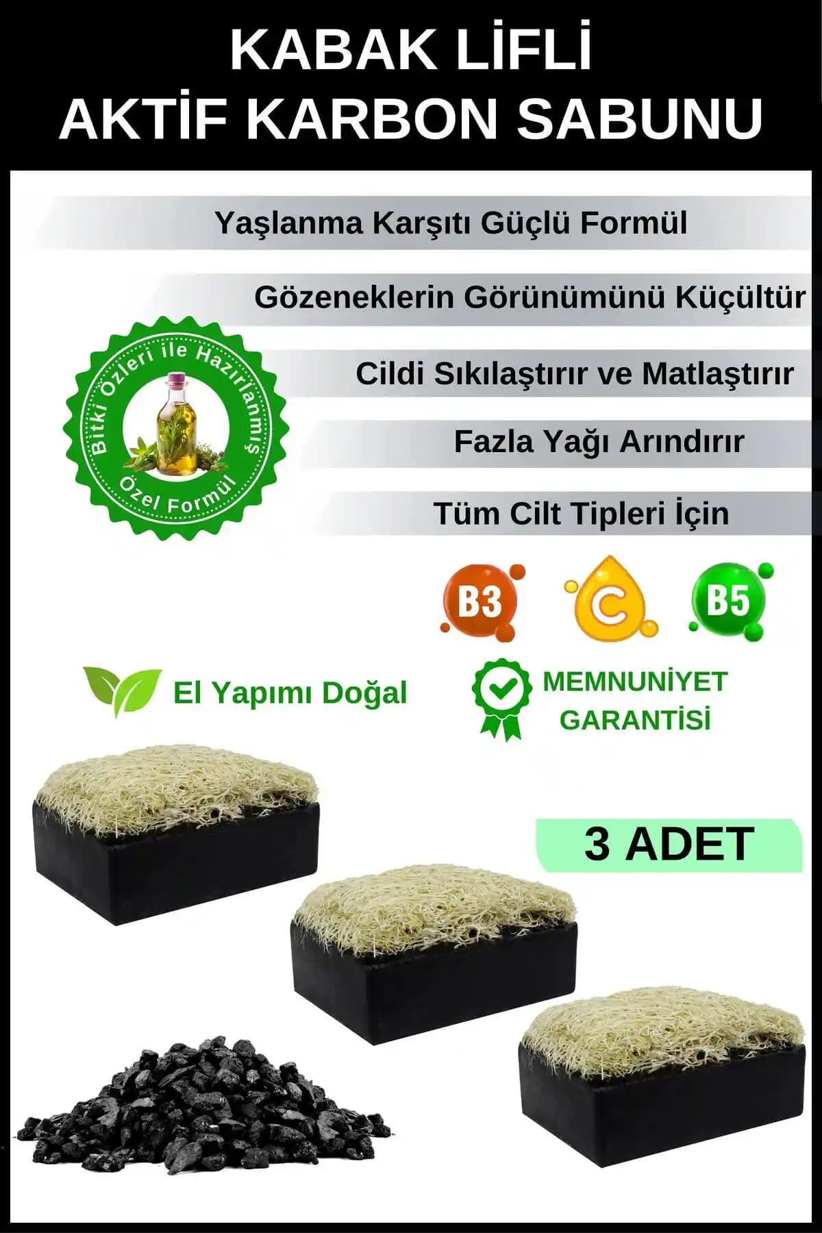 Organicsun Kabak Lifli Aktif Karbon Sabunu ile Doğal ve Derinlemesine Temizlik Sağlayan Cilt Bakımı