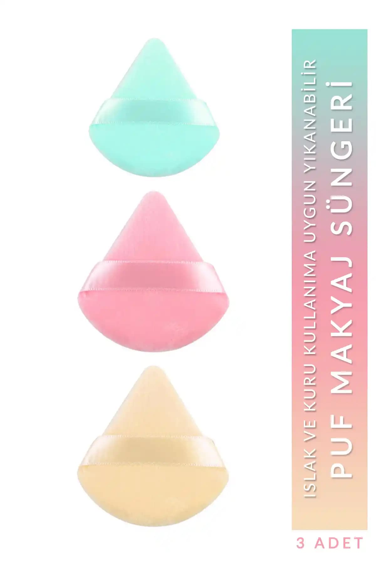 Organiflex Kadife Premium Makyaj Süngeri 3'lü Set Yüksek Performans ve Çok Yönlü Kullanım